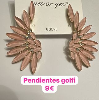 Pendientes GOLFI rosa y dorado