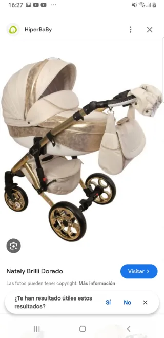 Carro de bebé Nataly Brilli Dorado