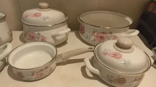 Set de Cazuelas Esmaltadas Flores