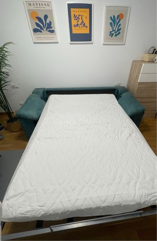 Sofá Cama Tela Turquesa