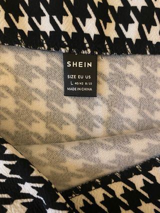 Falda de cuadros blanco y negro