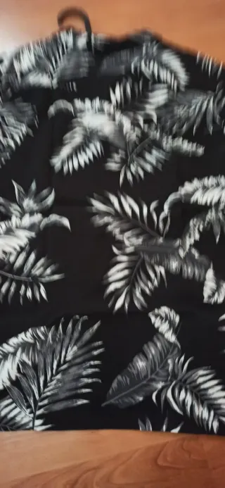 Camisa Lefties Estampado Palmeras Negra