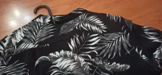 Camisa Lefties Estampado Palmeras Negra