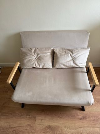 Sofá Cama Plegable Beige 102x73x81