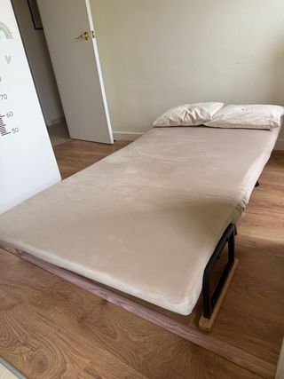 Sofá Cama Plegable Beige 102x73x81