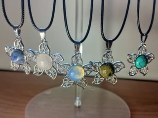 Colgantes Flor Piedra Natural