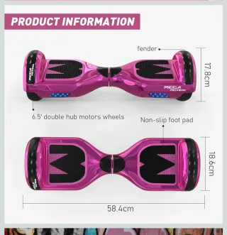 Hoverboard Mega Motion Rosa Niños