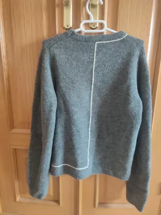 Jersey Zara punto gris vivos