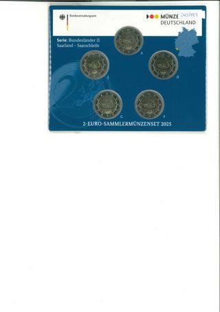 2€ Alemania Saarland 2025 (5 monedas) Blister