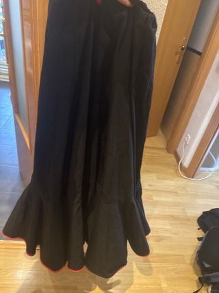 Falda Flamenco Sevillanas Negra Volantes, 10 a 14