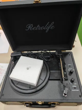 Tocadiscos Vintage Maleta Bluetooth Beige