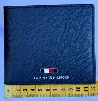 Cartera Tommy Hilfiger Piel Negra Plegable