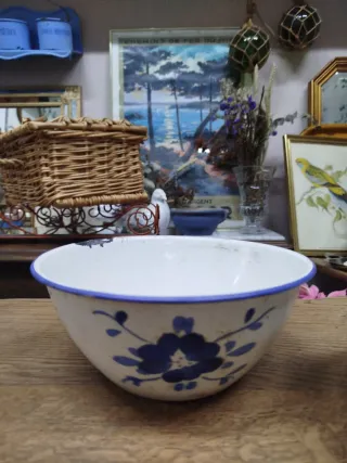 Juego 4 cuencos metal esmaltado azul