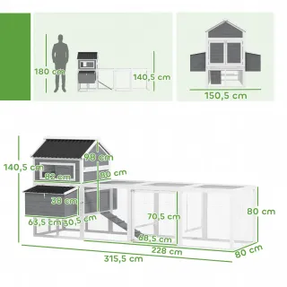 Gallinero Madera con Nidos y Perchas