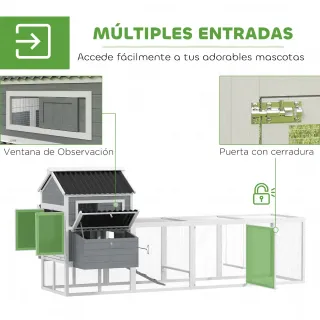 Gallinero Madera con Nidos y Perchas