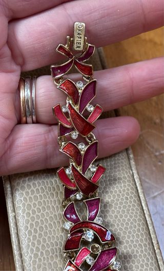 Bracciale Napier vintage rosso e bordeau