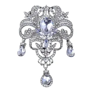 Broche de plata con pedrería