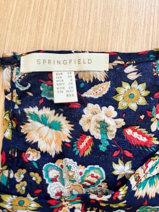 Vestido corto estampado floral manga larga