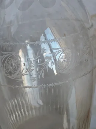 Coppia Decanter Cristallo Inciso Mano XIX secolo