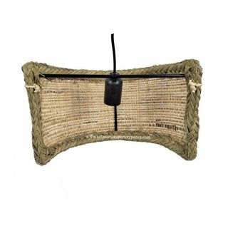 Aplique con casquillo de rafia y esparto natural