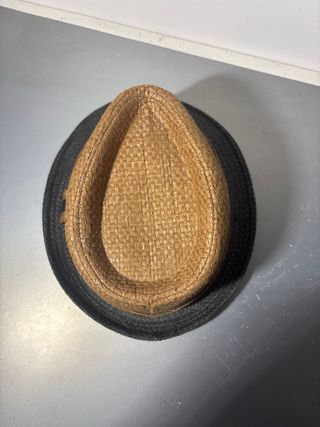 Sombrero de paja marrón y gris