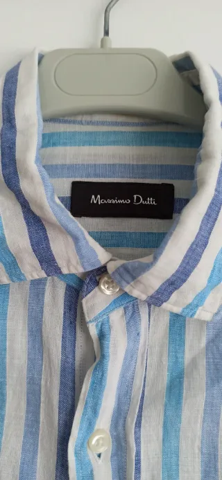 Camisa Massimo Dutti Rayas Azul Blanco Talla M