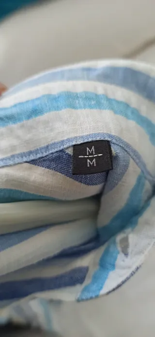 Camisa Massimo Dutti Rayas Azul Blanco Talla M