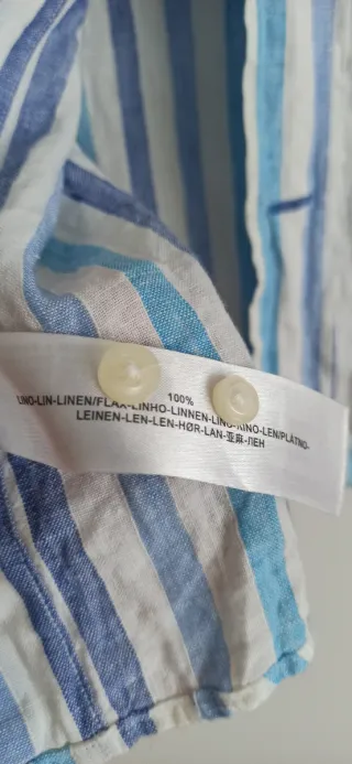 Camisa Massimo Dutti Rayas Azul Blanco Talla M