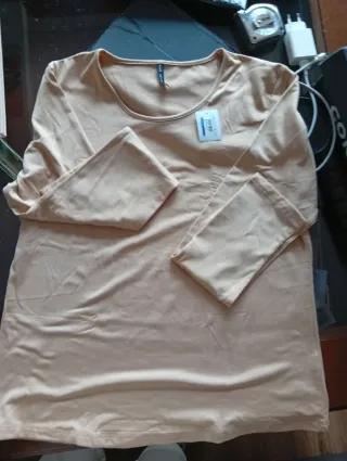 Camiseta manga larga beige mujer XXL