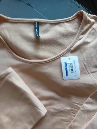 Camiseta manga larga beige mujer XXL