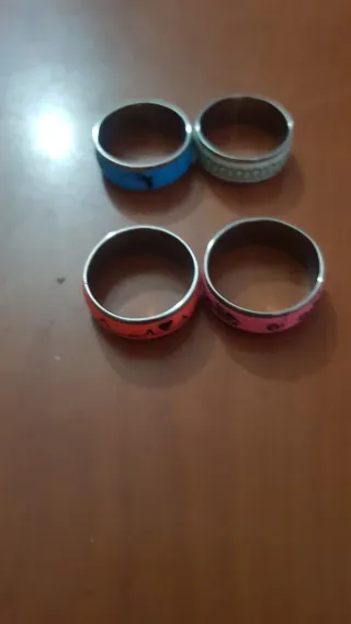 4 anelli acciaio inossidabile luminosi