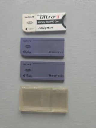 Tarjetas SONY Memory Stick 128MB y 16MB + Adaptado