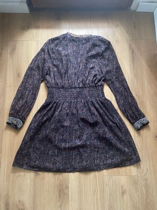 Vestido Boho Estampado Cintura Fruncida