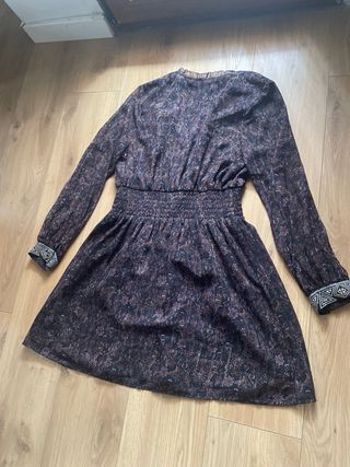 Vestido Boho Estampado Cintura Fruncida