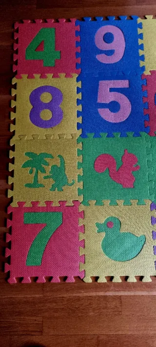 Puzzle suelo bebe acolchado números y animales