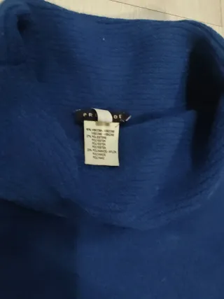 Abito blu collo alto