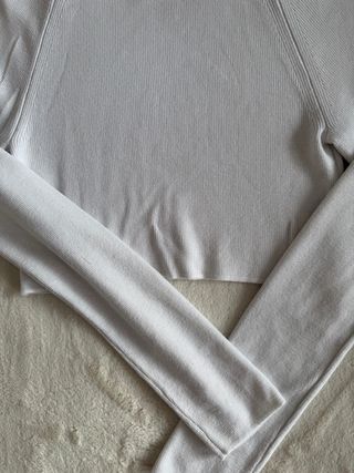 Top blanco manga larga