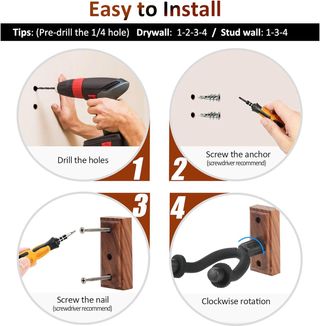 Soporte de Pared en Nogal para Guitarra WiNGO