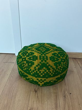 Pouf lana verde e giallo