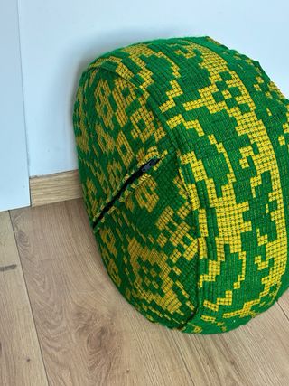 Pouf lana verde e giallo