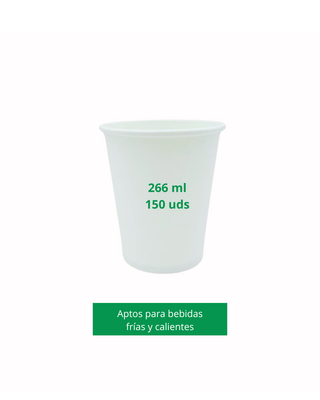Vasos de café, 266 ml (150 uds), vasos cartón café