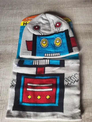 Berretto e sciarpa per bambini zombie, scheletro, robot