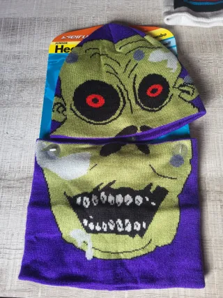 Berretto e sciarpa per bambini zombie, scheletro, robot