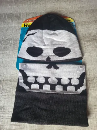 Berretto e sciarpa per bambini zombie, scheletro, robot