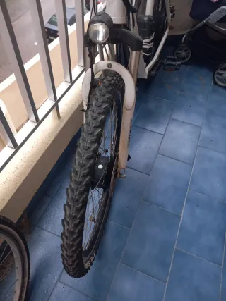 Bicicleta eléctrica blanca