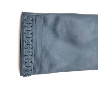 Guantes Piel Mujer Talla 7.5 Azul Grisáceo