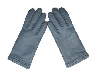 Guantes Piel Mujer Talla 7.5 Azul Grisáceo