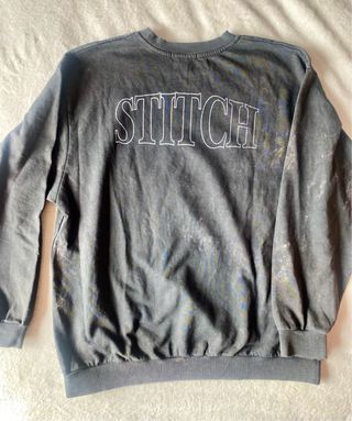 Sudadera Bershka Stitch Tie-Dye Gris S Oversized