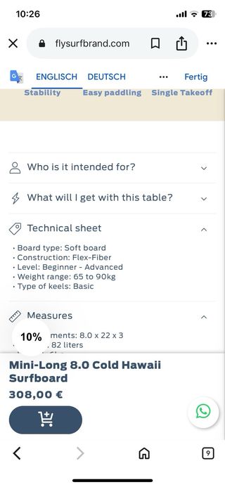 Tabla surf Cold Hawaii 8'0 Soft