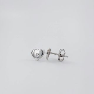 Pendientes Corazón Oro Blanco 18K Diamante